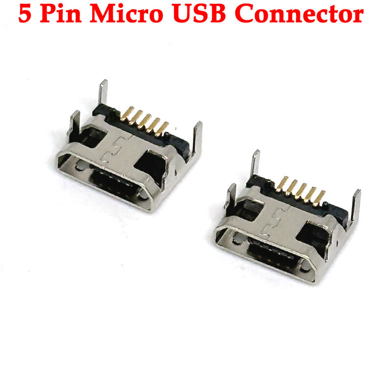 Conector Micro USB de 5 pines, conector de puerto hembra, enchufe de soldadura SMD SMT, enchufe de carga de datos de teléfono Android, adaptador de reparación de bricolaje Micro USB 5P
