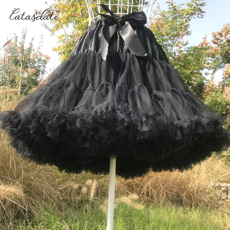 Catasdate bunte Petticoat Frauen elastischen geschwollenen Tutu Rock für Ballett Kleid flauschigen Unterrock für Party mit abgestuften Schichten