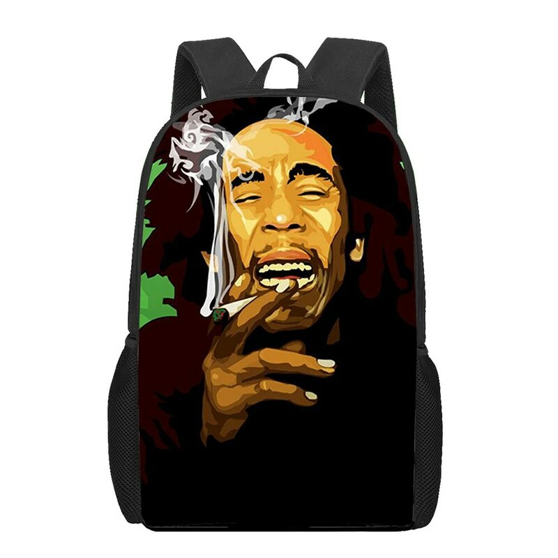 Bob Marley-mochila de gran capacidad para hombre y niño, morral escolar para adolescentes, morral diario para libros