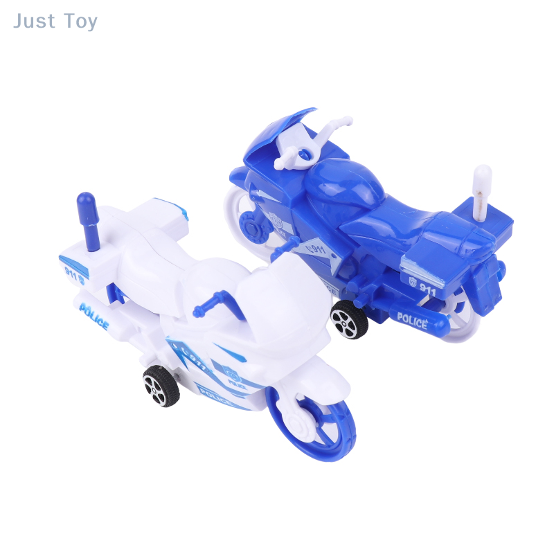 Mainan mobil sepeda motor polisi untuk anak, mainan mobil tarik mundur model sepeda motor polisi isi 1 buah