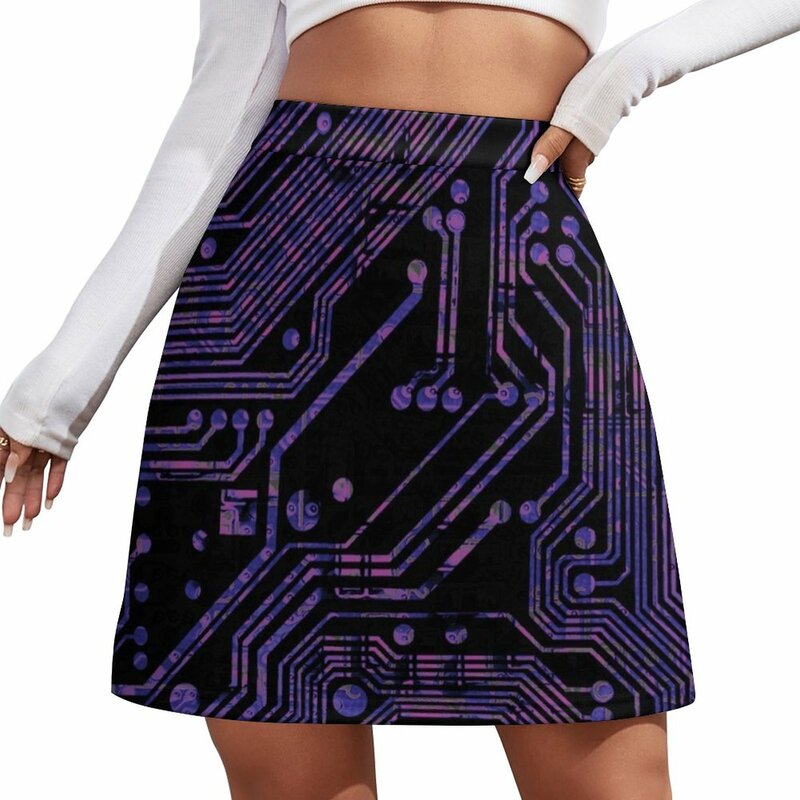 Mini jupe imprimée violette pour femmes, jupes pour valider ens, robe d'été pour femmes, 2023