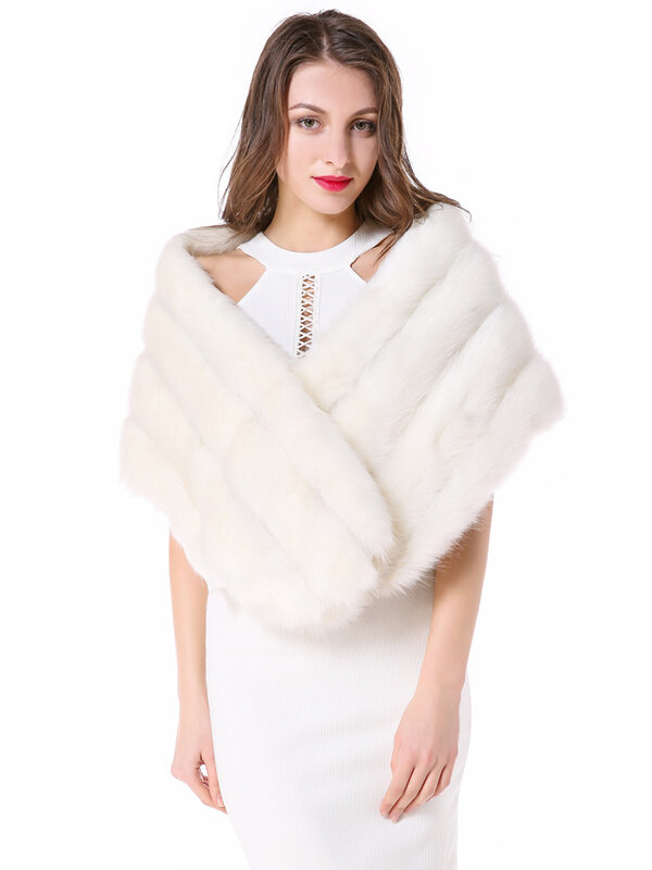 Fur shawl imitation fur mink stripes thickened cape fur vest