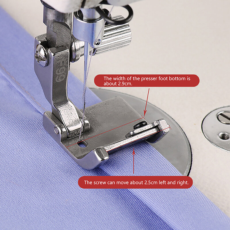 Prensatelas Universal F99 con borde plegable ajustable, accesorios para máquina de coser plana, envoltura y rizado, 1 unidad