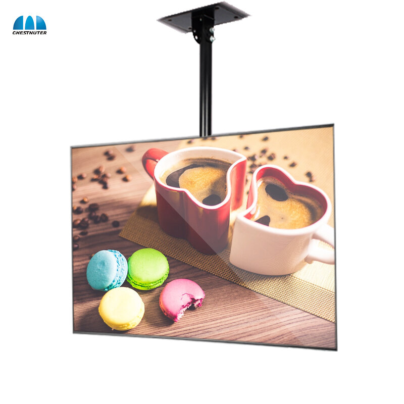 Hot-seliing 2K ceiling hang Kiosk 55 inch Advertisement Display 4500 nits BOE screen Digital signage two side for shopping mall
