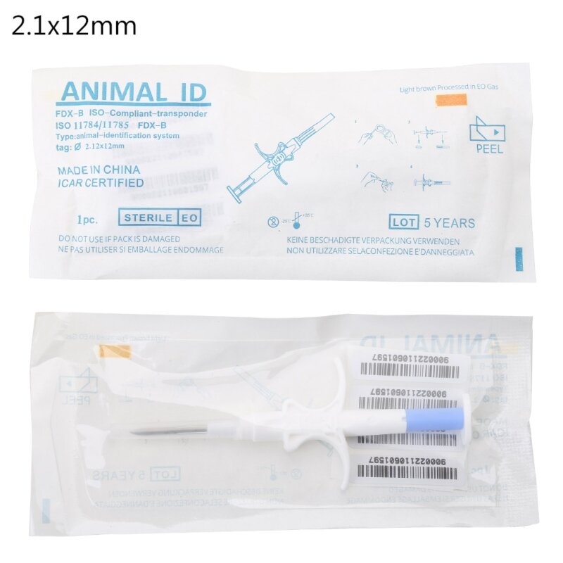 Animal Microchip Implanter Kit ISO11784/785 FDX-B Chips Pet ID Microchip Implant Set for Dog for Cat Veterinary Manageme