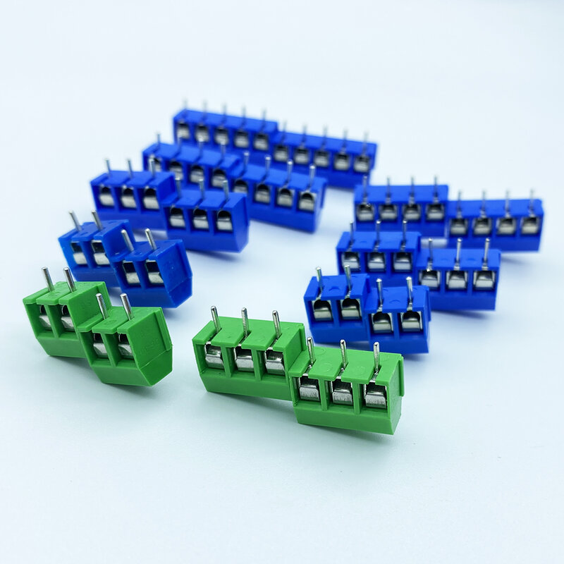 10 PCs KF 301 2/3/4/5 pinos parafusos amarráveis placa PCB conector de placa 2/3/4/5P espaçamento 5,0 mm conector linear inserido