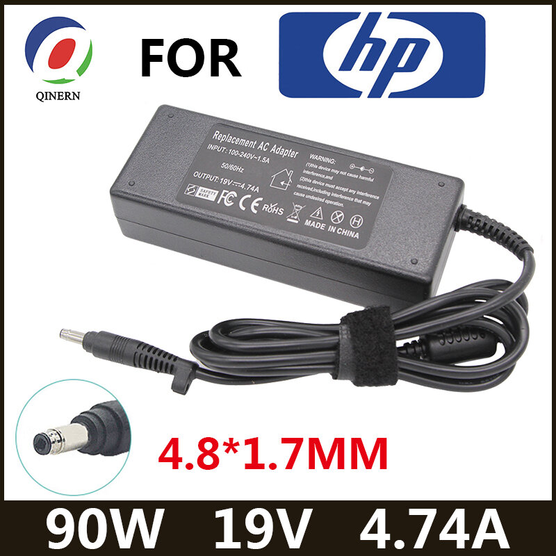 QINERN 19V 4.74A 90W 4.8*1.7mm AC Laptop Charger Power Adapter For HP G70/G70t/G71 Laptop Adapter For HP Portable Charger