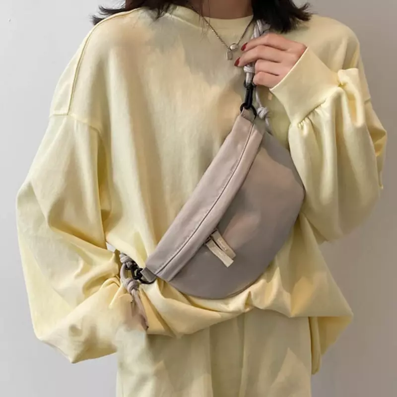 MJ-04 damska torba na ramię na co dzień jednolity, na zamek torba piersiowa prosta torebka mody