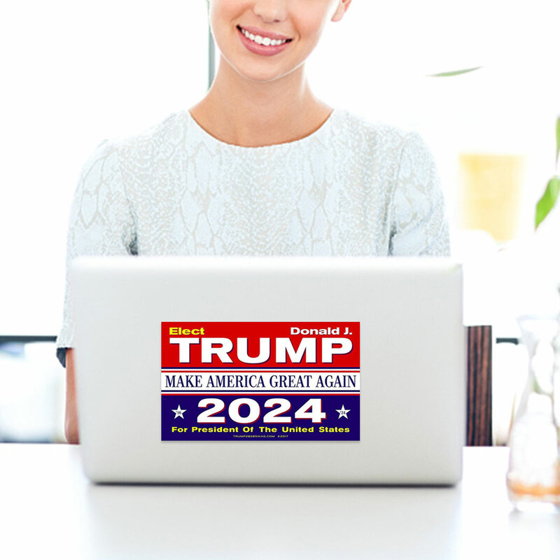 2024 Trump Dán Xe Hơi Làm Mỹ Đại Lại Ngộ Nghĩnh Kiến Trúc Dán Ván Trượt Guitar Tủ Lạnh Laptop Xe Đạp Trò Đùa 10 Chiếc