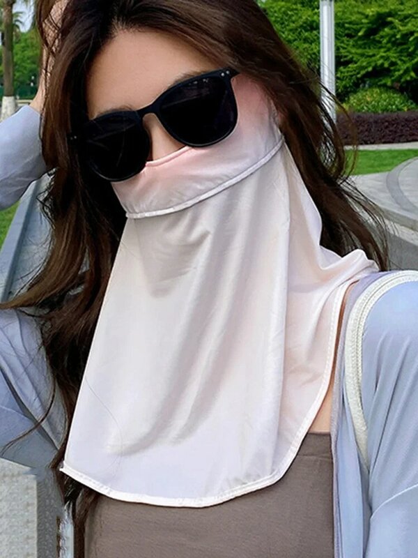 Women Mask Sunscreen Summer Hot Sale New Ice Silk Facekini Anti-ultraviolet Breathable Polyester
