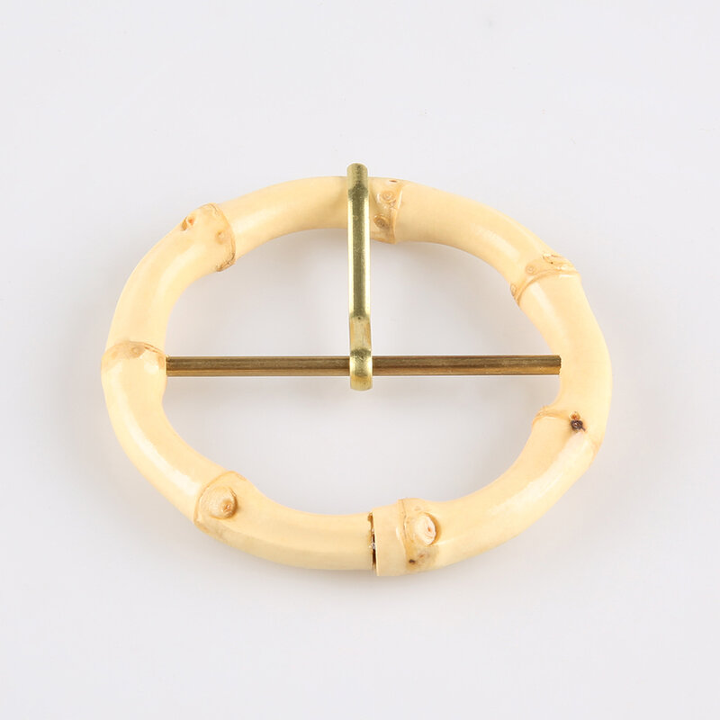 Mode Kleidung Garment Bekleidung Accessoires Einzigartige Handgemachte Runde Kreis Ring Natürliche Bambus Wurzel Gürtel Pin Schnalle