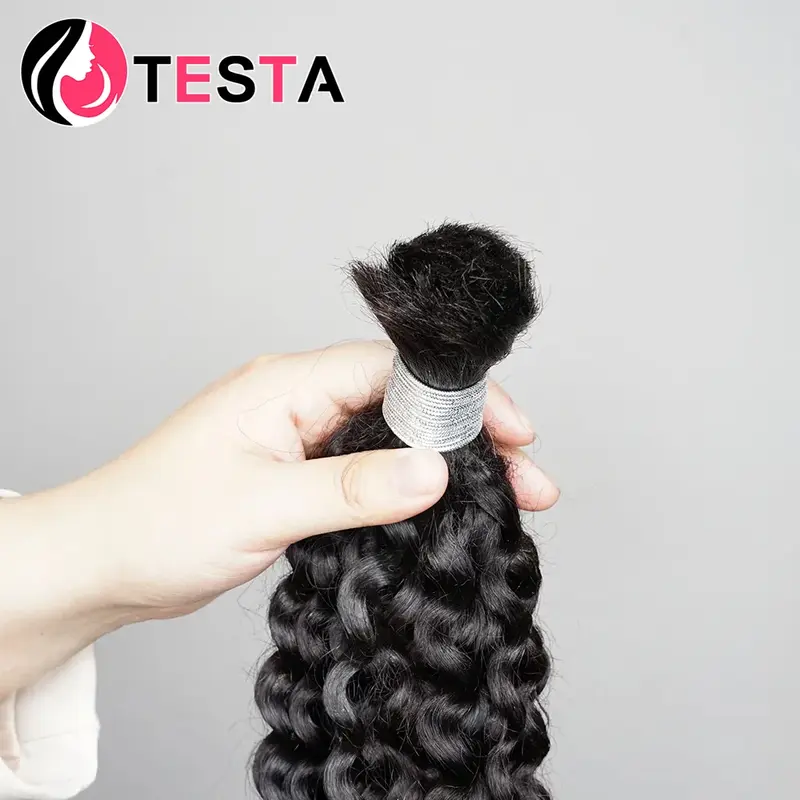 Объемные человеческие волосы для плетения, кудрявые волосы Remy, индийские волосы 10-28 дюймов, без плетения, натуральный цвет, наращивание волос для женщин 100 г/шт.