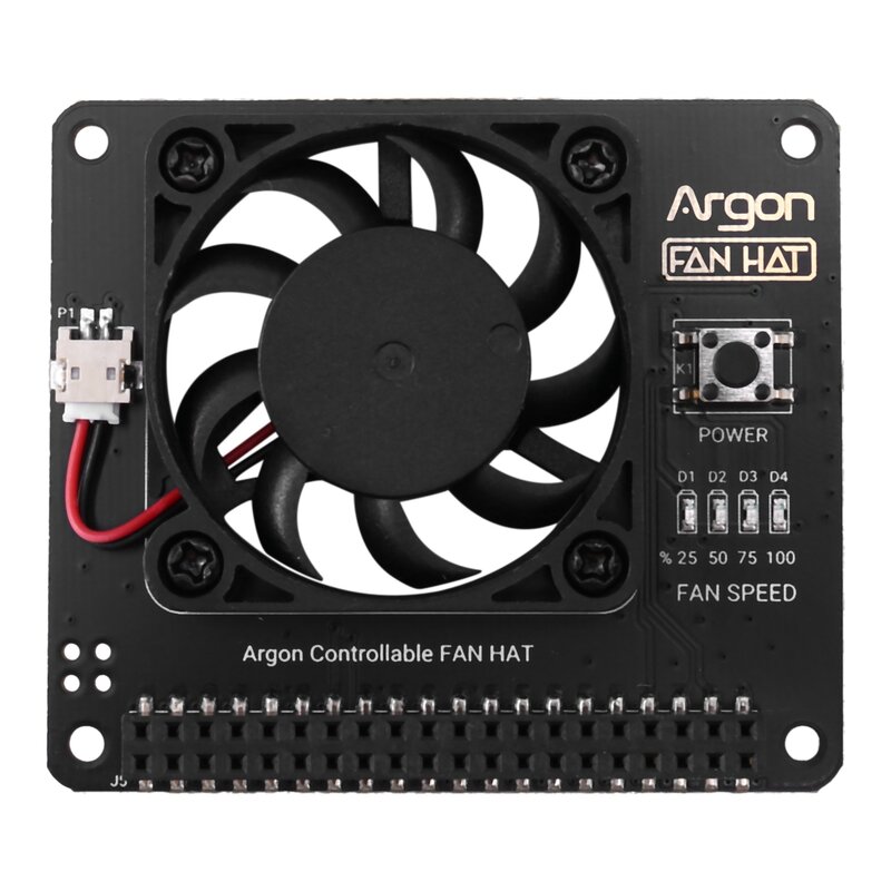 Cappello ventola Argon per ventola di raffreddamento Raspberry Pi 4/ 3 con velocità regolabile Software/ventola grande 40mm per Raspberry Pi4