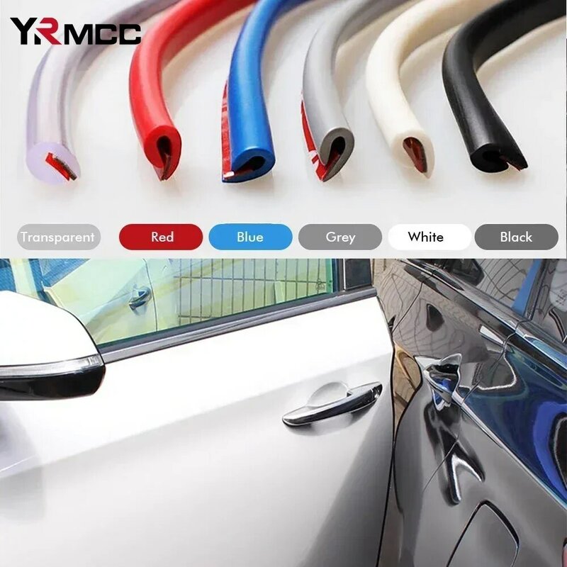 2/5M Car Door Edge Rubber Scratch Protection U Type Protection Strips Anti Collision Rubber Sealing Trim for Auto Door Protector