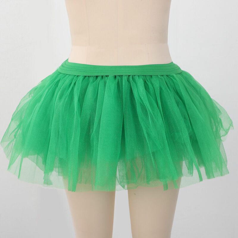Tule tutu para mulheres e meninas, traje de dança verde de 5 camadas, baile