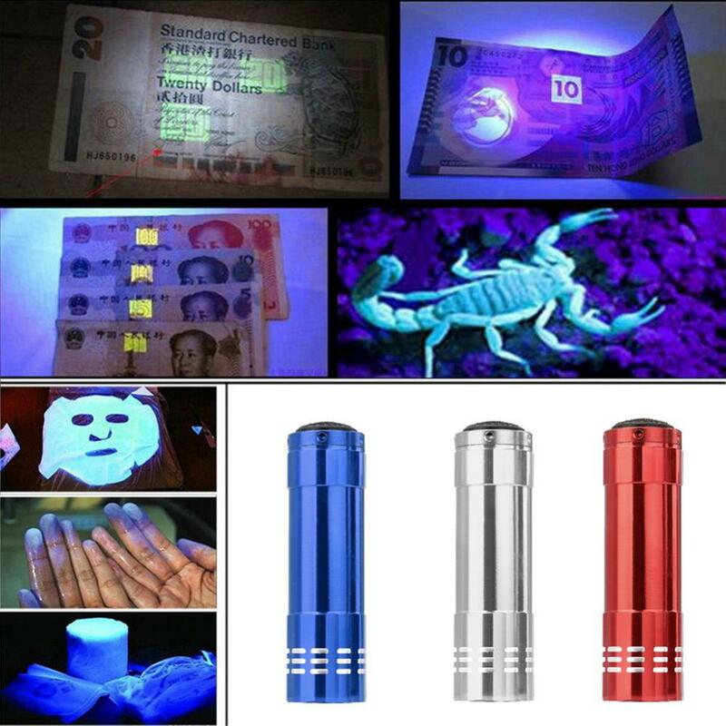 LED-Taschenlampe Mini-Tasche tragbare Taschenlampe Aluminium Multifunktions 9 Lampe