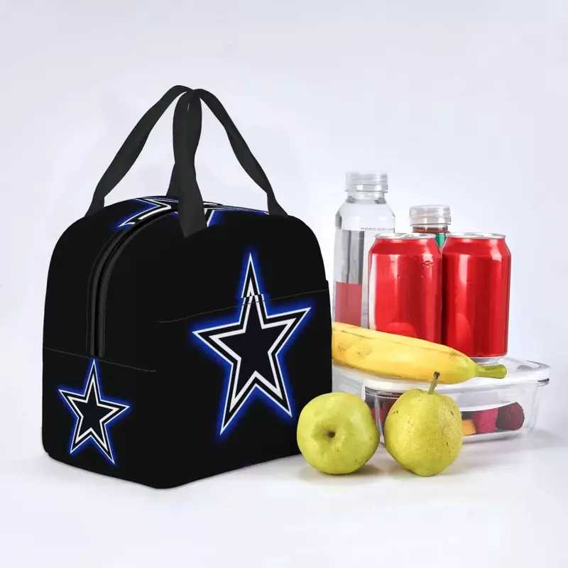 Cowboy Star Lunch Box Waterproof Thermal Cooler Food Insulated Lunch Bag for Women Kids School Work Picnic Reusable Tote Bags