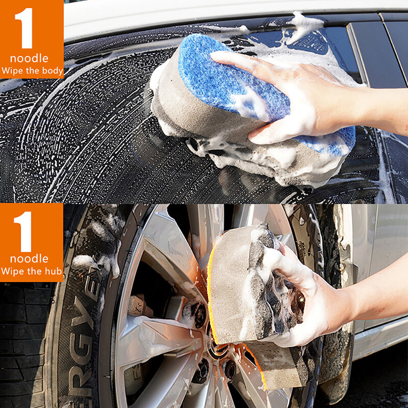 ฟองน้ำคลื่นล้างรถสามชั้นล้างรถฟองน้ำแก้วซักผ้าทำความสะอาดโฟมผลิตรถยนต์เครื่องมือทำความสะอาดฟองน้ำ