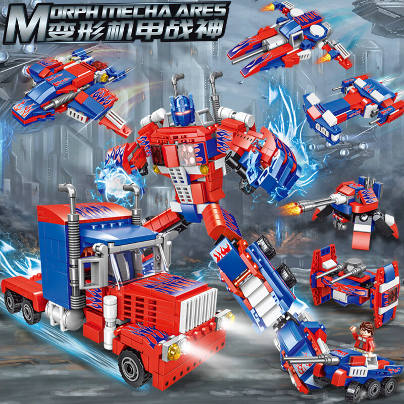 Transformation Robot Building Blocks para crianças, carro de montagem, King Kong Brick, montar brinquedo, presente educacional, atacado