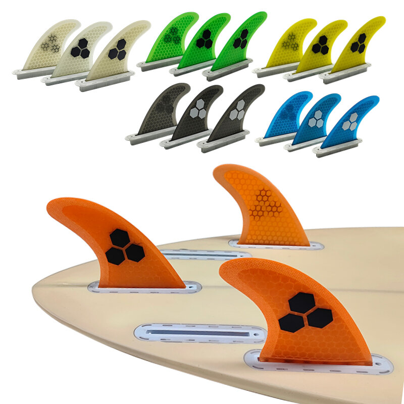 Grands ailerons de planche de surf LeicFins UPSURF FUTURE G7, ensemble de 3 ailerons, accent d'abeille FiViolet, propulseur de performance, stabilisateur de surf