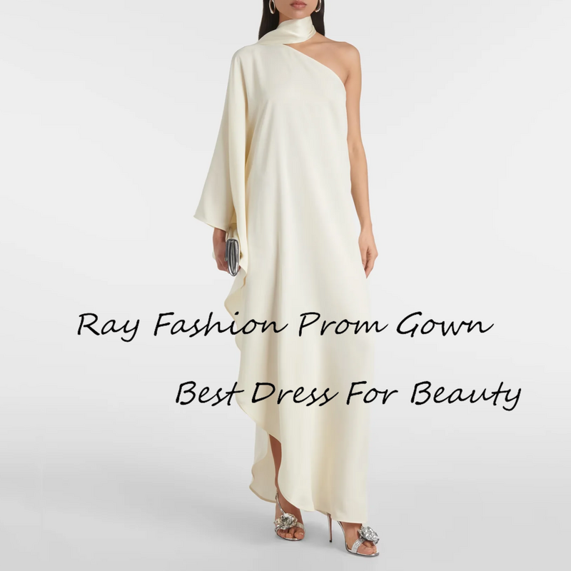 Prosta prosta sukienka na studniówkę kark z jednym rękawem i boczne rozcięcie z jednym ramieniem formalna moda suknie na przyjęcie kobiet