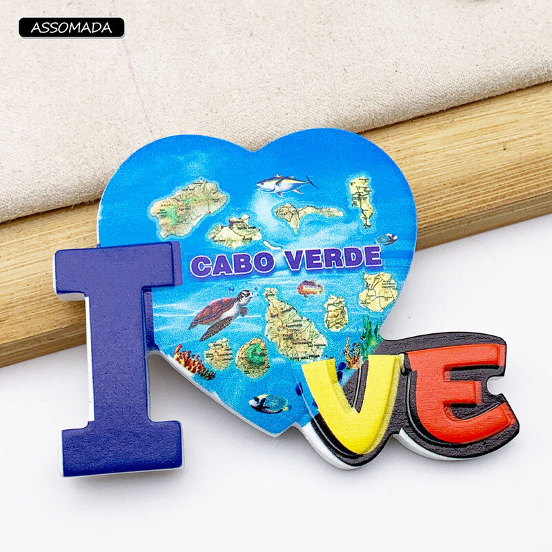 Cabo Verde IMA 냉장고 자석, Cachupa Vendor CAPE VERDE 플래그, 마그네틱 냉장고 스티커, 여행 기념품 장식 선물, 3D