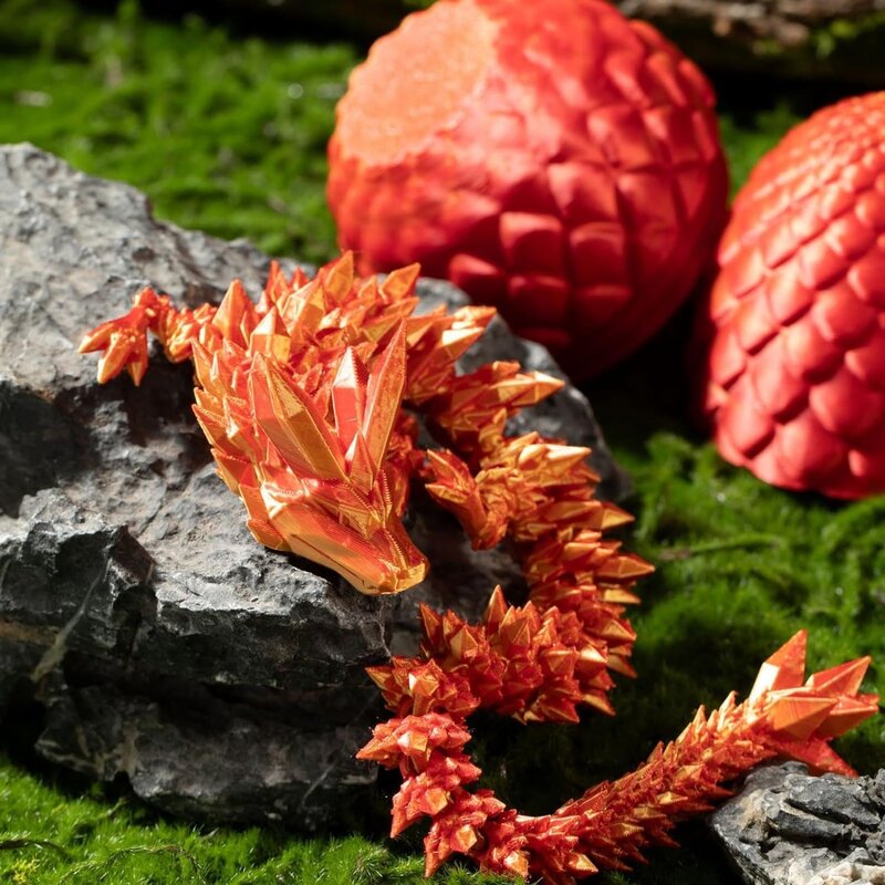 Estatuilla de huevo de GEMA de dragón impresa en 3D, estatua de dragón, juego de Huevos de Dragón para decoración del hogar, juguete sorpresa, articulaciones poseables