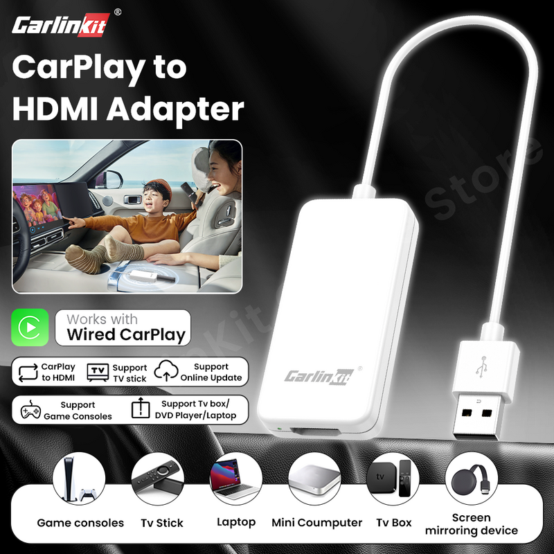 Carlinkit-adaptador HD2CP Carplay a HDMI, funciona con cable, Carplay, Xbox Switch, Tv Stick, adaptador de espejo de pantalla de ordenador portátil, Tv Box