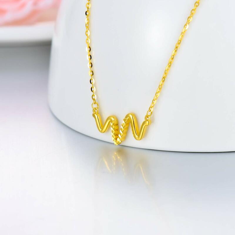 YFN-collar de oro macizo de 18K para mujer, colgante de corazón de oro Real, joyería de amor, regalo de aniversario para el día de la madre, 18 pulgadas