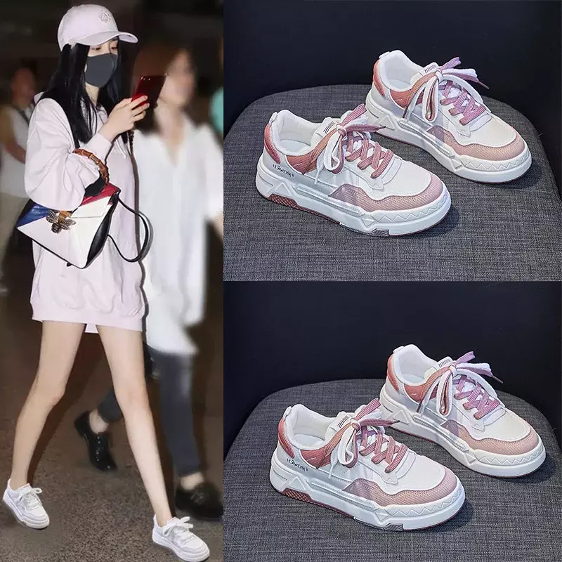 Nowa koreańska wersja studenckich oddychających codziennych tenisówek damskich wygodne buty na platformie z miękkim dnem Zapatillas Mujer
