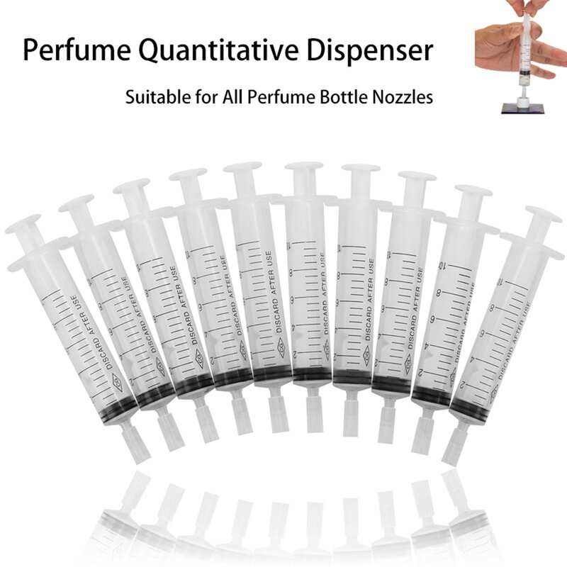 Distributeur de parfum quantitatif en plastique, seringue de parfum liquide, outil d'huile essentielle, 1/2.5/5/10/20/30/50ml