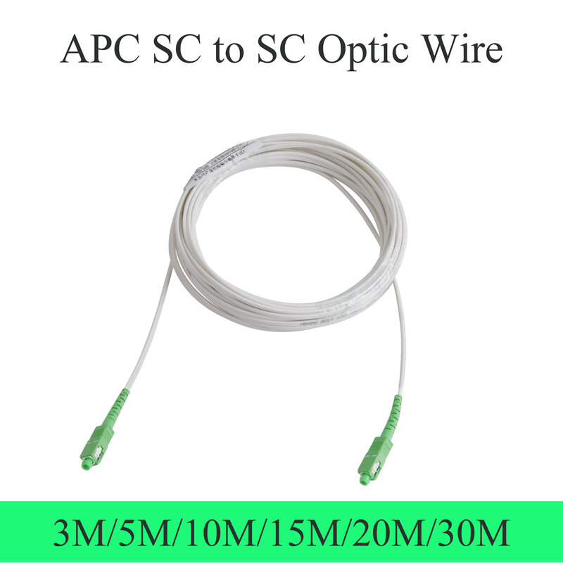 Przewód światłowodowy APC SC do SC optyczny jednomodowy 1-rdzeniowy przedłużacz wewnętrzny Simplex konwertuje Patch Cord 3M/5M/10M/15M/20M/30M