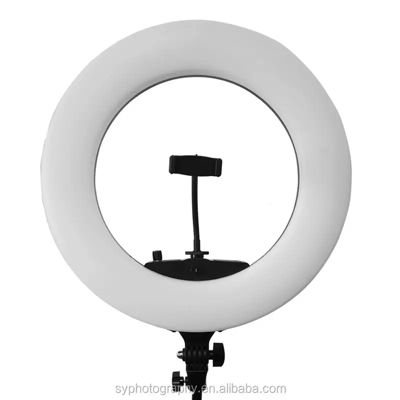 SION 1II-Anneau lumineux LED circulaire avec trépied, 18 pouces de diamètre, intensité variable, selfie, photographie