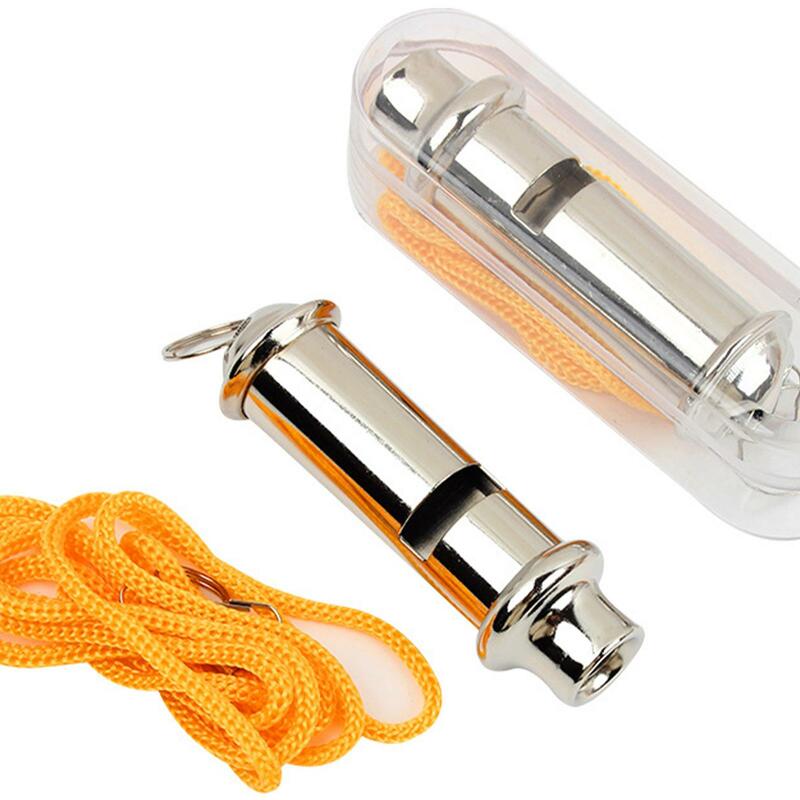 Loud Whistle with Transparent Storage Box, High Frequency Training Whistle para esportes, caminhadas, viagens, voleibol, crianças, 3 peças