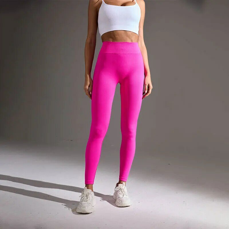 กางเกงโยคะเอวสูงยกสะโพกของผู้หญิงเลกกิ้งกีฬาวิ่งฟิตเนส