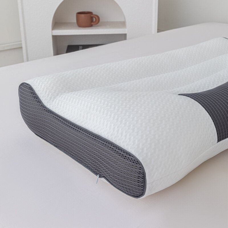 Ортопедическая подушка для шеи, 4D, для защиты и сна, высокоэластичная, мягкая, с пористостью, моющиеся подушки, постельное белье для отеля и дома