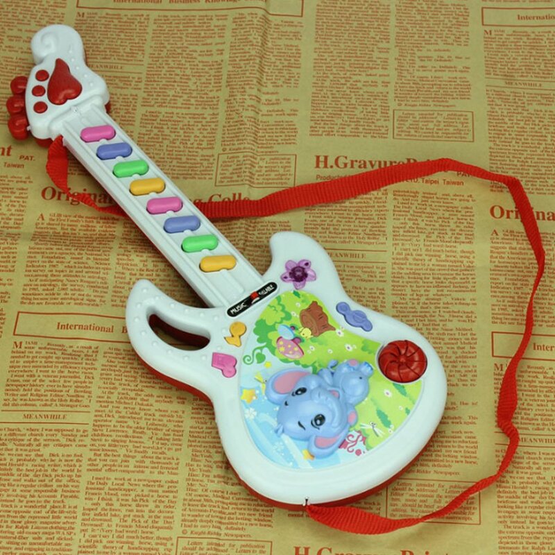 Plastic Elephant Music Keyboard for Baby, Violão para Crianças, Instrumento Musical, Toy Gift, Cor, Enviar por Random Gifts