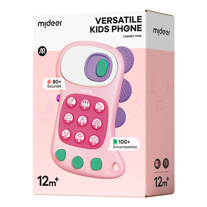 هاتف للأطفال متعدد الاستخدامات من miشعر 80 + أصوات 100 + موسوعات محاكاة للأطفال هاتف موسيقى هاتف ألعاب نوم للأطفال الرضع 12 متر +