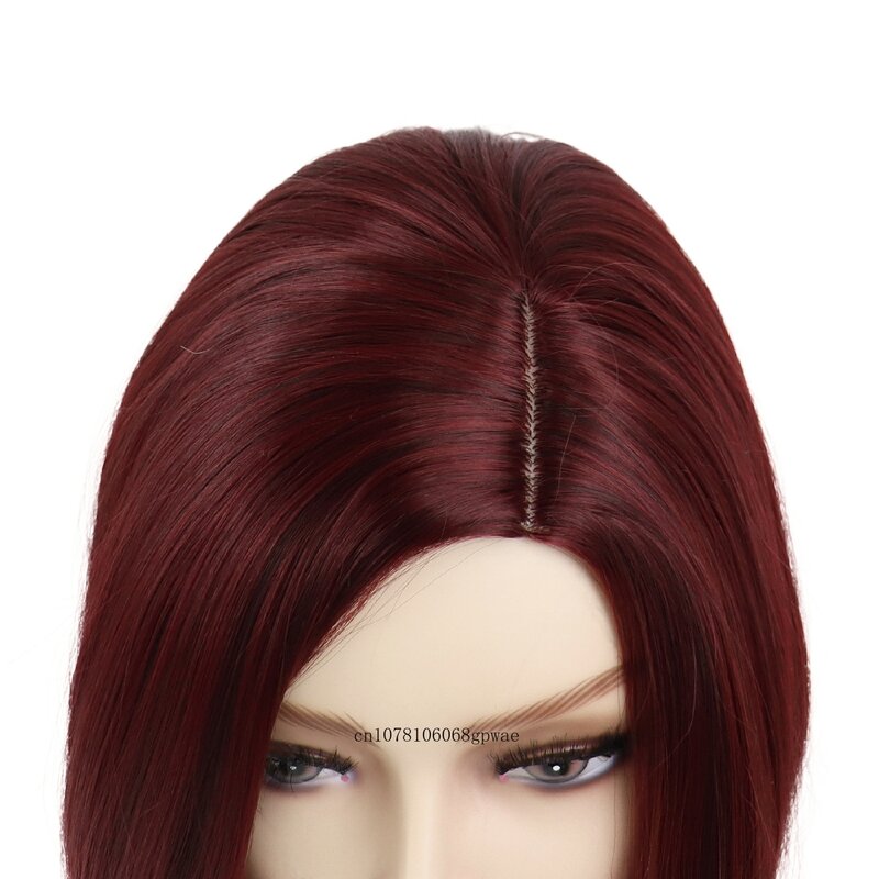 Modne czerwona peruka syntetyczne włosy styl Bob krótkie peruki z prostymi włosami dla kobiet żaroodporne naturalny wygląd imprezę przebranie na karnawał