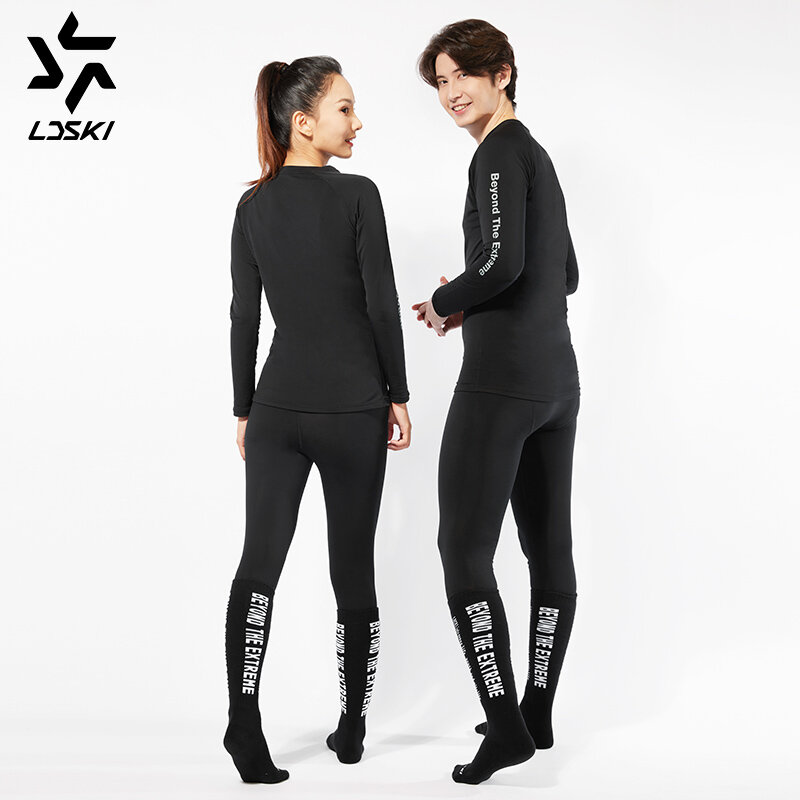 LDSKI pakaian dalam termal cepat kering bersirkulasi pakaian olahraga elastis nyaman musim dingin pakaian hangat Snowboard panjang ditetapkan Wanita Pria