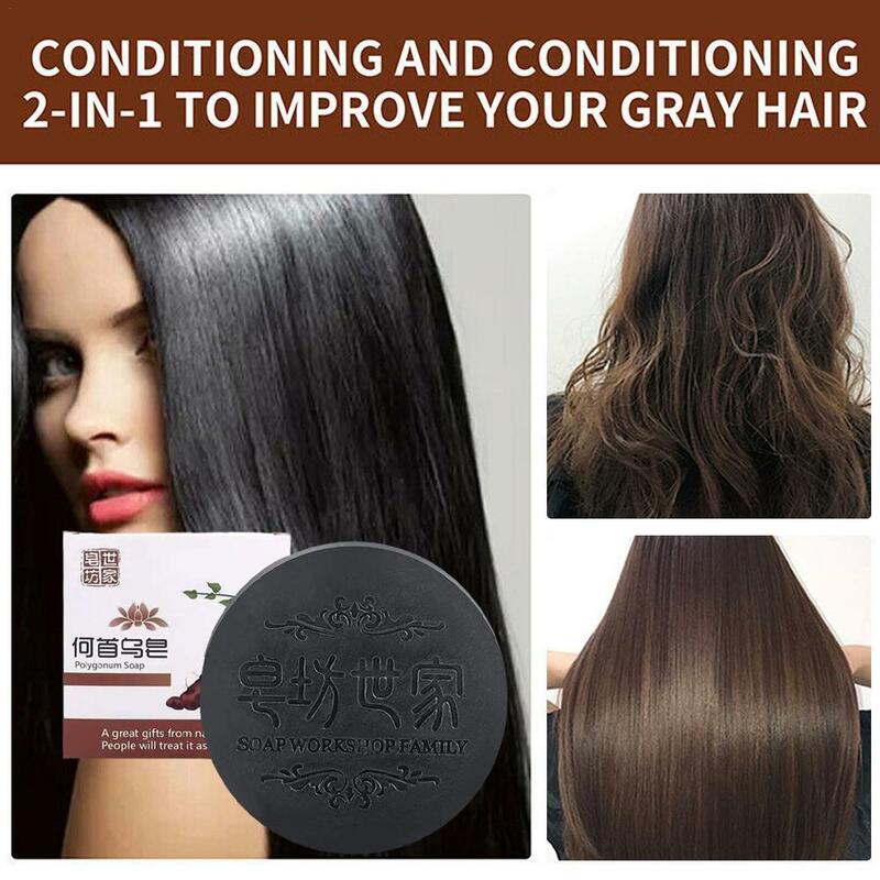 1PC Promotes Prevents Hair Loss He Shou Wu Soap Essential Oil Soaps Multiflora Shampoo Bar Shampoo Soap