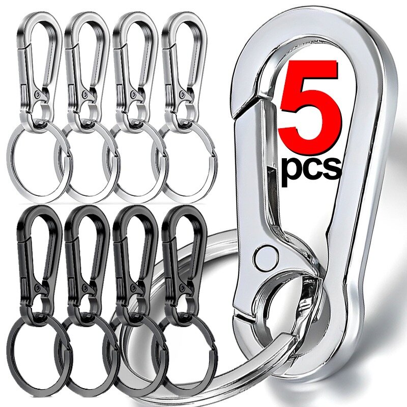 1/5PCS Gourd Buckle Keychains Climbing Hook Stainless Steel Car Strong Carabiner Shape Keychain Accessories Metal Key Chain Ring