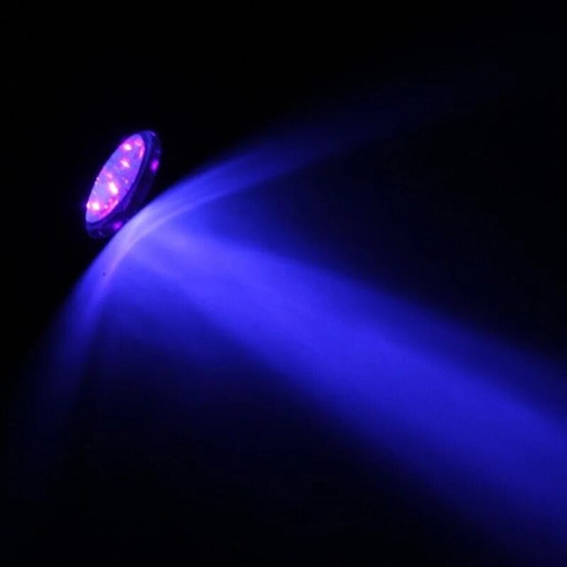 Lampu senter ungu Mini 9 LED, senter luar ruangan berkemah mendaki, lampu genggam
