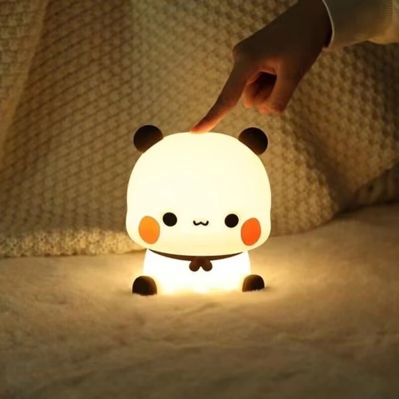 Lampu malam Led beruang Panda Bubu dan Dudu, lampu malam kartun hewan lucu untuk anak-anak, samping tempat tidur, kamar tidur, ruang tamu dekoratif