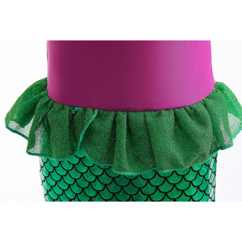 Платье принцессы Ариэль с маленькой русалочкой для девочек, фатиновый костюм с коротким рукавом для косплея, детская одежда для карнавала, дня рождения