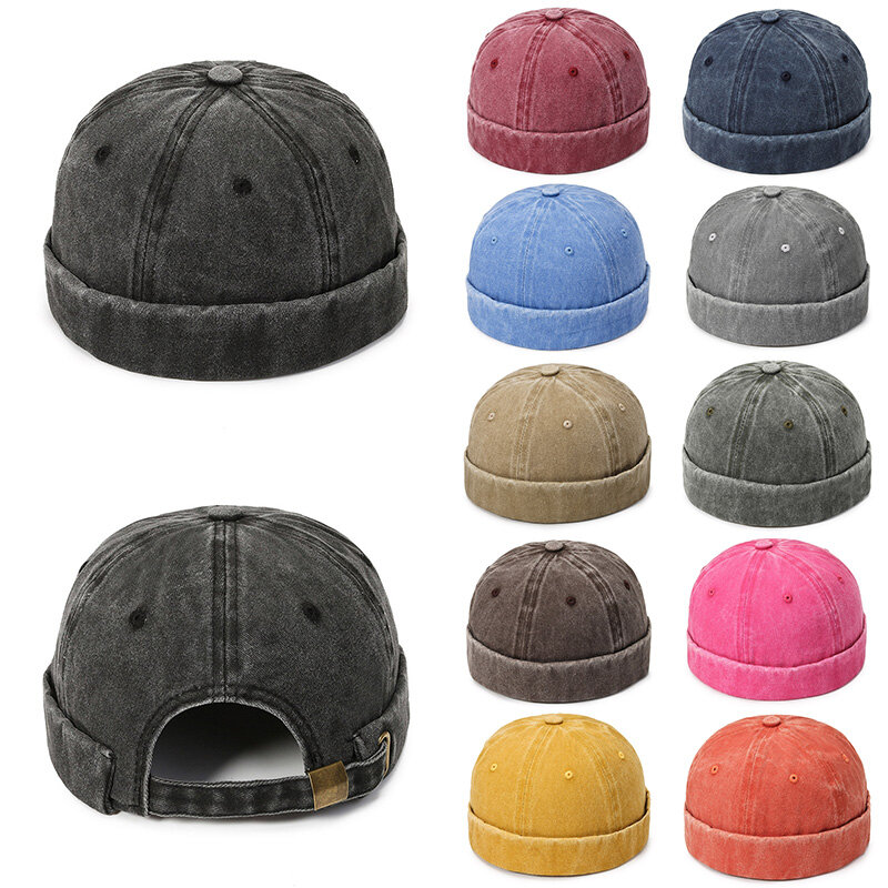 New Brimless Men Hat Docker Hat Beanie Sailor Hats Cap Cotton traspirante primavera autunno hat Retro regolabile Women Hip Hop Hat