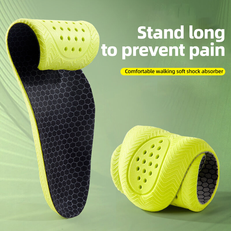 Latex Sport Insoles Soft High Elasticity Shoes Pads Breathable Deodorant Shock Absorption Cushion Arch Support Insole Men Women