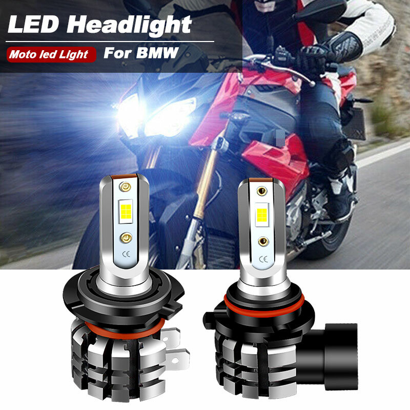 Motocicleta LED Faróis Lâmpadas Kit de Conversão, Canbus, H7 + HB3, 6000K, Fit para BMW S1000R, 2014-2019, 2 pcs