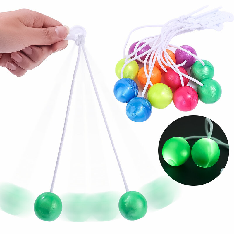 Anxiety Relieve Click Clack Clackers Balls Glowing Decompression Toys for Kids Adults Creative Antistress Luminous Balls Toy