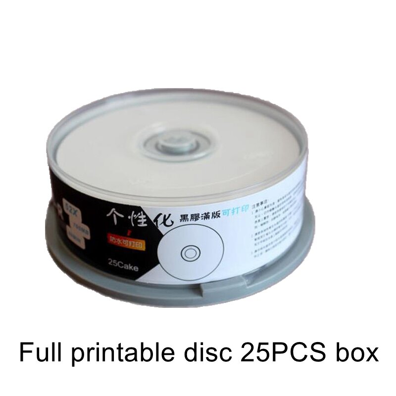 25 pz/scatola Ritek stampabile CD-R disco vuoto disco compatto registrabile 700MB/80min/52x CD-R disco in vinile disco multimediale nero